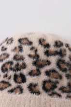 Load image into Gallery viewer, Beige leopard beanie hat toddler adult
