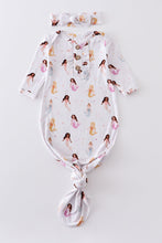 Load image into Gallery viewer, Mermaid print bamboo baby gown
