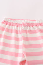 Load image into Gallery viewer, pink stripe girl pajamas set
