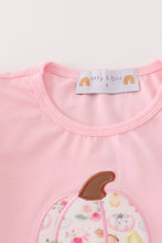 Load image into Gallery viewer, Pink pumpkin applique girl set
