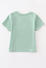 Load image into Gallery viewer, Green dog pumpkin french knot boy top
