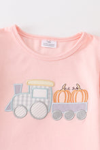 Load image into Gallery viewer, Beige train pumpkin applique girl set
