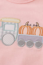 Load image into Gallery viewer, Beige train pumpkin applique girl bubble
