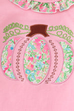 Load image into Gallery viewer, Pink pumpkin applique girl set
