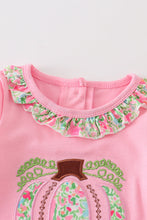 Load image into Gallery viewer, Pink pumpkin applique girl romper
