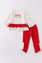 Load image into Gallery viewer, Red christmas tree applique girl set
