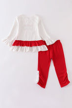 Load image into Gallery viewer, Red christmas tree applique girl set
