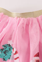 Load image into Gallery viewer, Pink christmas sequin tutu skirt
