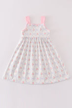 Load image into Gallery viewer, Pink bow floral print girl dress
