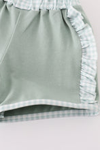 Load image into Gallery viewer, Green gingham girl ruffle set
