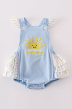 Load image into Gallery viewer, Blue you are my sunshine applique girl bubble
