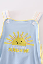 Load image into Gallery viewer, Blue you are my sunshine applique boy bubble
