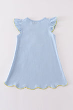 Load image into Gallery viewer, Blue you are my sunshine applique girl dress
