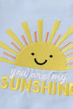 Load image into Gallery viewer, Blue you are my sunshine applique boy set
