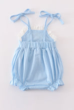 Load image into Gallery viewer, Blue princess embroidery ruffle girl bubble
