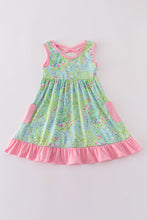 Load image into Gallery viewer, Meadow breeze print girl ruffle dress
