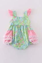 Load image into Gallery viewer, Meadow breeze print girl ruffle bubble
