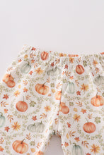 Load image into Gallery viewer, Green pumpkin print girl ruffle set
