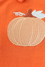 Load image into Gallery viewer, Brown pumpkin embroidery boy shirt
