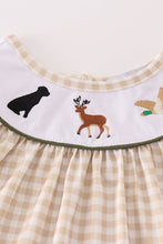 Load image into Gallery viewer, Gingham hunting embroidery girl dress
