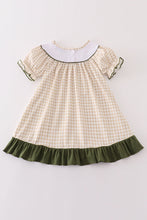 Load image into Gallery viewer, Gingham hunting embroidery girl dress
