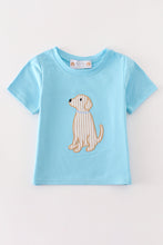 Load image into Gallery viewer, Blue puppy applique boy top
