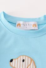 Load image into Gallery viewer, Blue puppy applique boy top
