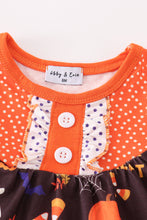 Load image into Gallery viewer, Orange halloween ruffle baby set
