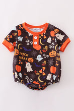 Load image into Gallery viewer, Orange halloween ruffle boy bubble
