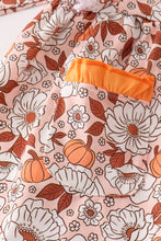 Load image into Gallery viewer, Pumpkin floral print lace ruffle set
