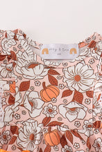 Load image into Gallery viewer, Pumpkin floral print lace ruffle bubble
