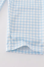 Load image into Gallery viewer, Blue pumpkin embroidery plaid boy set
