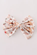 Load image into Gallery viewer, Coral pumpkin print hair sailor bow
