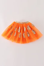 Load image into Gallery viewer, Orange pumpkin sequin tutu skirt
