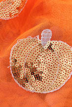 Load image into Gallery viewer, Orange pumpkin sequin tutu skirt
