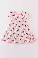 Load image into Gallery viewer, Pink bat print tiered dress
