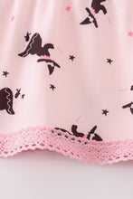 Load image into Gallery viewer, Pink bat print tiered dress
