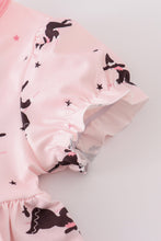 Load image into Gallery viewer, Pink bat print tiered dress
