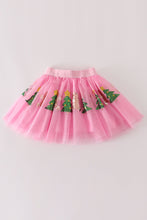 Load image into Gallery viewer, Pink gingerbread sequin tutu skirt
