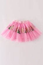 Load image into Gallery viewer, Pink gingerbread sequin tutu skirt
