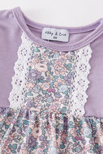 Load image into Gallery viewer, Purple floral print baby set
