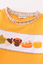 Load image into Gallery viewer, Brown plaid turkey french knot boy top
