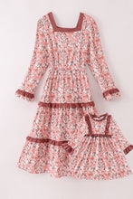 Load image into Gallery viewer, Fall floral print mom&amp;me dress
