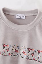 Load image into Gallery viewer, Grey velvet blessed embroidery mom&amp;me sweatshirt
