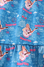 Load image into Gallery viewer, Blue music fan girl pajamas dress
