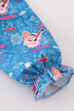 Load image into Gallery viewer, Blue music fan girl pajamas dress
