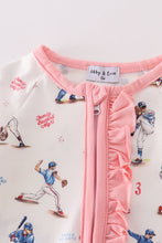 Load image into Gallery viewer, Baseball print girl romper
