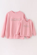 Load image into Gallery viewer, Pink mini embroidery mom&amp;me sweatshirt
