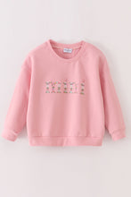 Load image into Gallery viewer, Pink mini embroidery mom&amp;me sweatshirt
