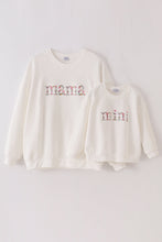 Load image into Gallery viewer, White mini embroidery mom&amp;me sweatshirt
